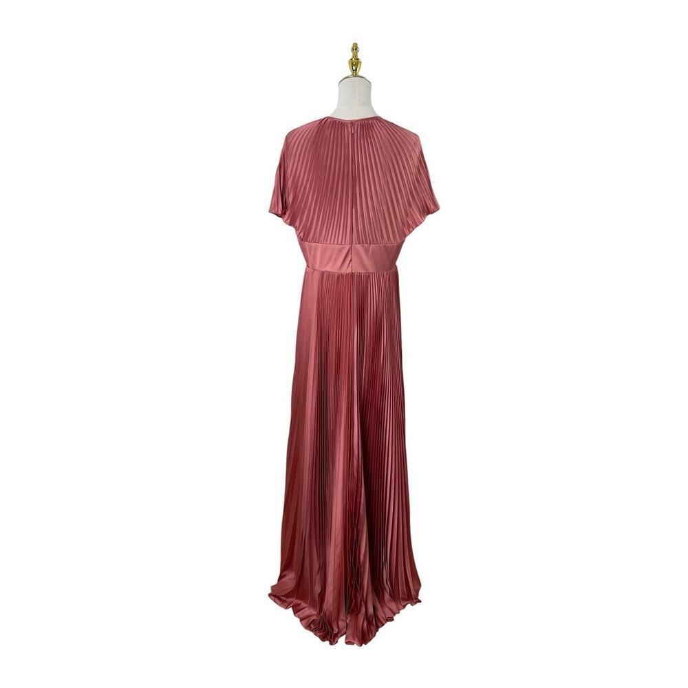 Mac Duggal 11637 Dusty Rose Pleated Satin High Low Gown Size 8 $598 - Picture 10 of 10